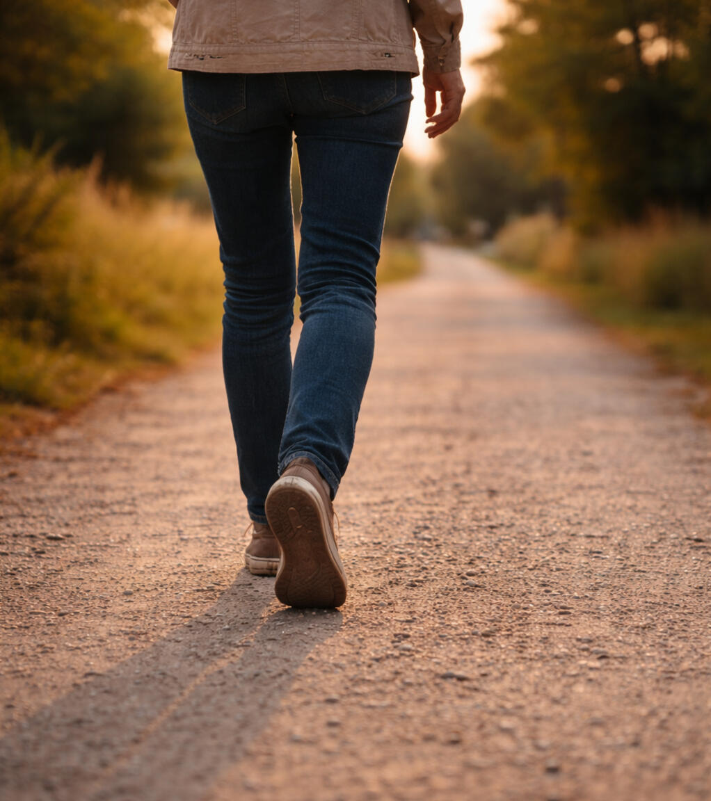 Clear direction after a clarity session Person walking along a path symbolizing leaving a clarity session with clear next steps and direction